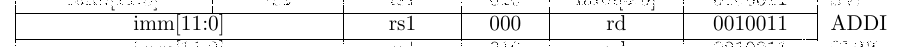 addi instruction format